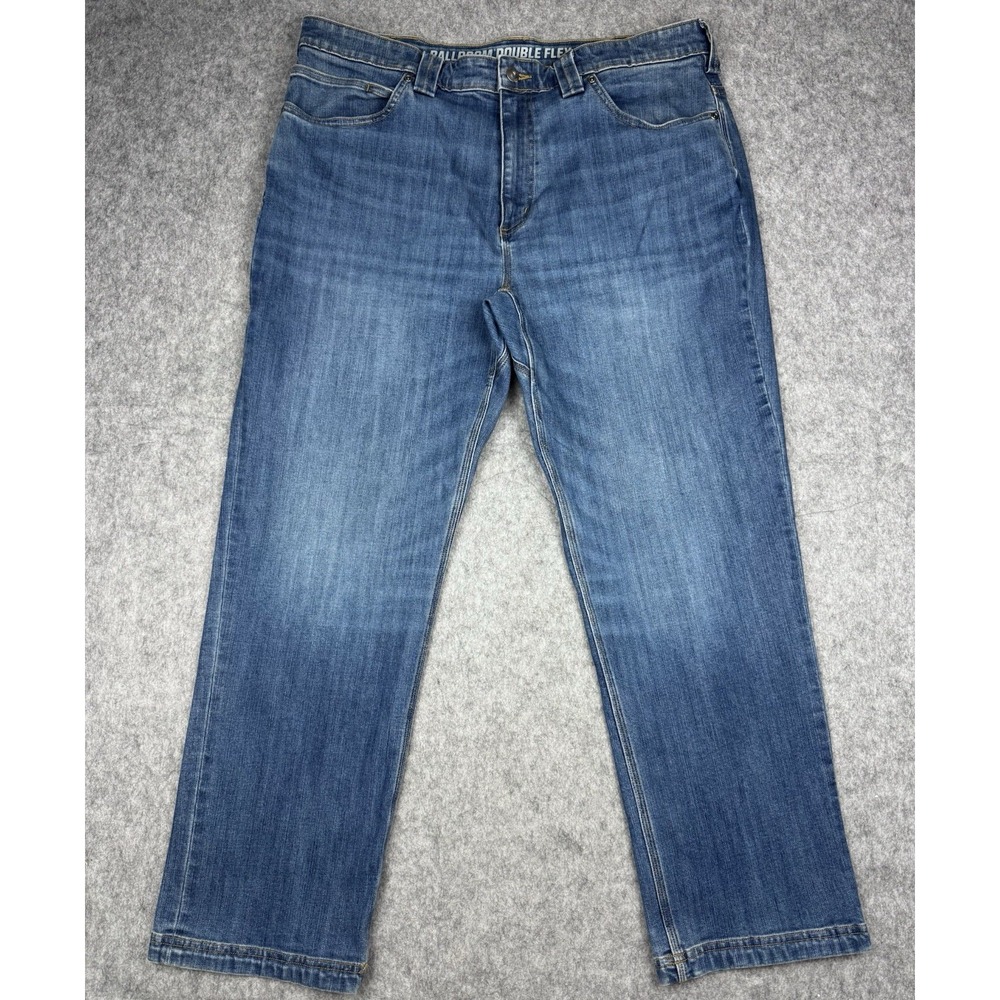 Duluth Trading Jeans Mens 38x30 Blue Ballroom Double Flex Stretch Workwear Denim